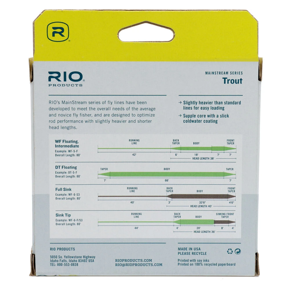 RIO Mainstream Trout Fly Line Lemon Green 5 RIO Mainstream Trout Fly Line Lemon Green - Image 5