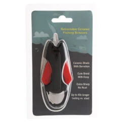 White Label Retractable Ceramic Braid Scissors Black/Red