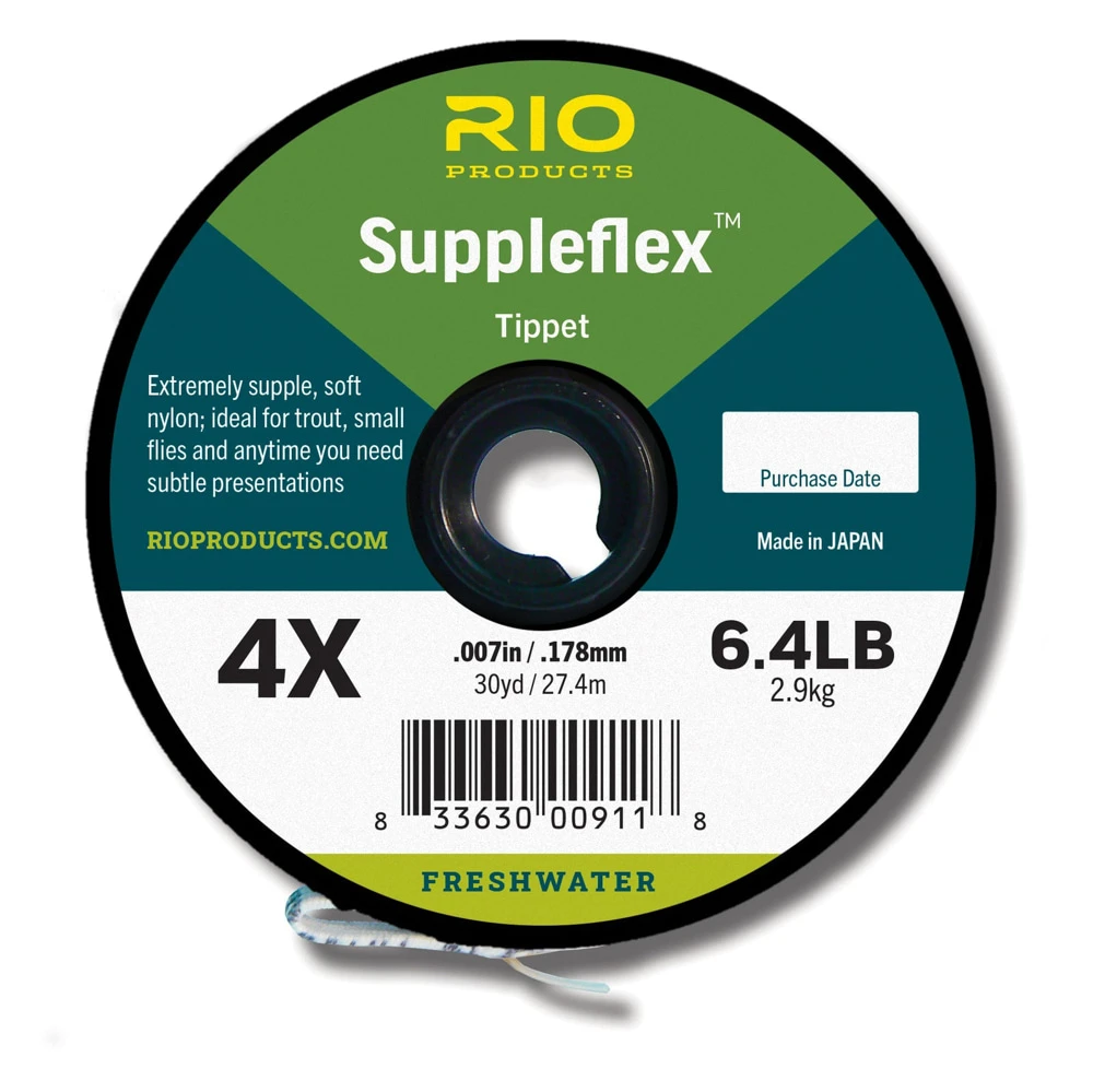 RIO Suppleflex Tippet 30yd 4X 6.1lb 1 RIO Suppleflex Tippet 30yd 4X 6.1lb